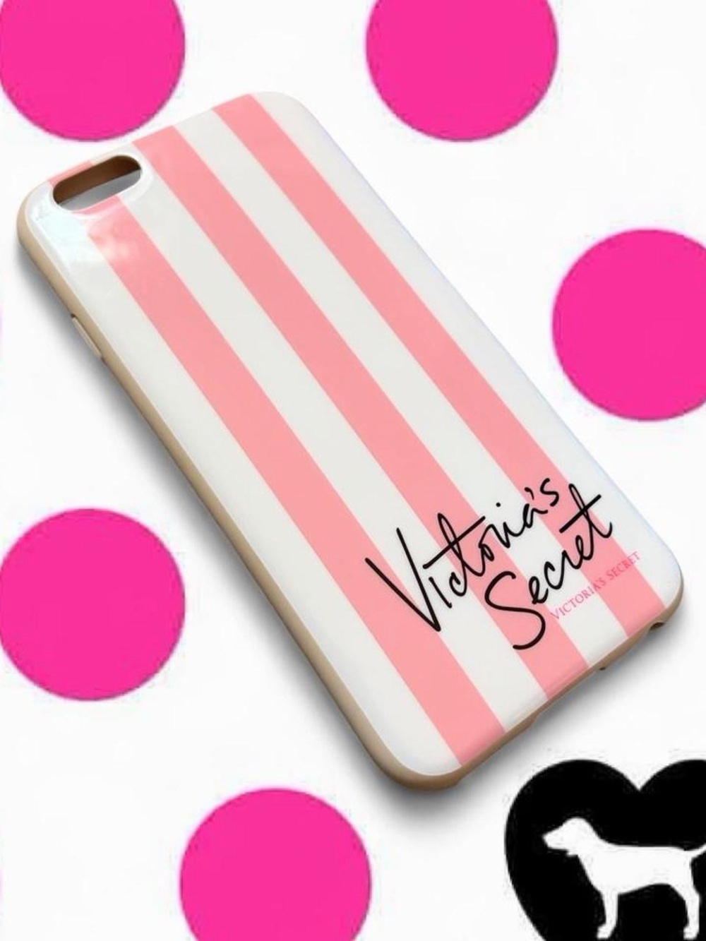 Victoria's Secret • Pink Striped iPhone Case • Preppy Mcbling